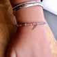 Stretch Auralite 23 Bracelet with Angel Wing Sterling Silver Charm, Cacoxenite Gemstone Bracelet, Rare Beaded Gemstone Bracelet Jewelry