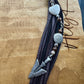 Tribal Sun Charm, White Turquoise Magnesite Heart Leather Purse Tassel, Southwestern Tassel, Heart Keychain, Leather Handbag Accessory