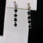 Hematite Onyx Drop Earrings, Navajo Pearl Classic Elegant Style Earrings