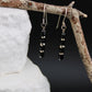 Navajo Pearl Earrings with Hematite & Onyx, Sterling Silver Gemstone Dangle Earrings