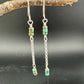 Sterling Silver Chain Dangle Earrings, Turquoise Gemstone Earrings, Boho Jewelry, Sterling Silver Earrings, Gift for Her