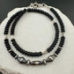 Black Onyx Navajo Pearl Double Wrap Bracelet, Sterling Silver Bracelet, Southwest Jewelry, Western Jewelry, Layered Bracelet