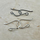 Sadie: 20 Gauge Side Hook Sterling Silver Ear Wires - Shiny or Oxidized Finish - Handmade Jewelry Making Supplies, 3/4-inch Drop