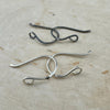 Sadie: 20 Gauge Side Hook Sterling Silver Ear Wires - Shiny or Oxidized Finish - Handmade Jewelry Making Supplies, 3/4-inch Drop