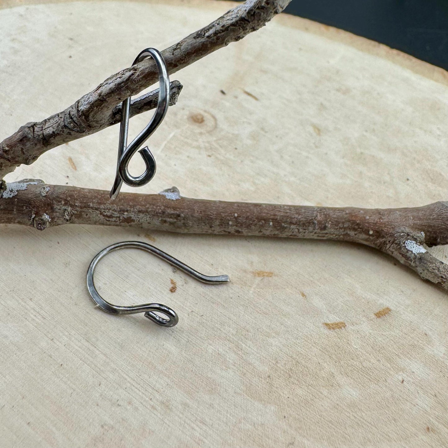 Genesis: 18 Gauge Side Hook Sterling Silver Ear Wires, Shiny or Oxidized Finish, Jewelry Supply, 3/4-inch Drop