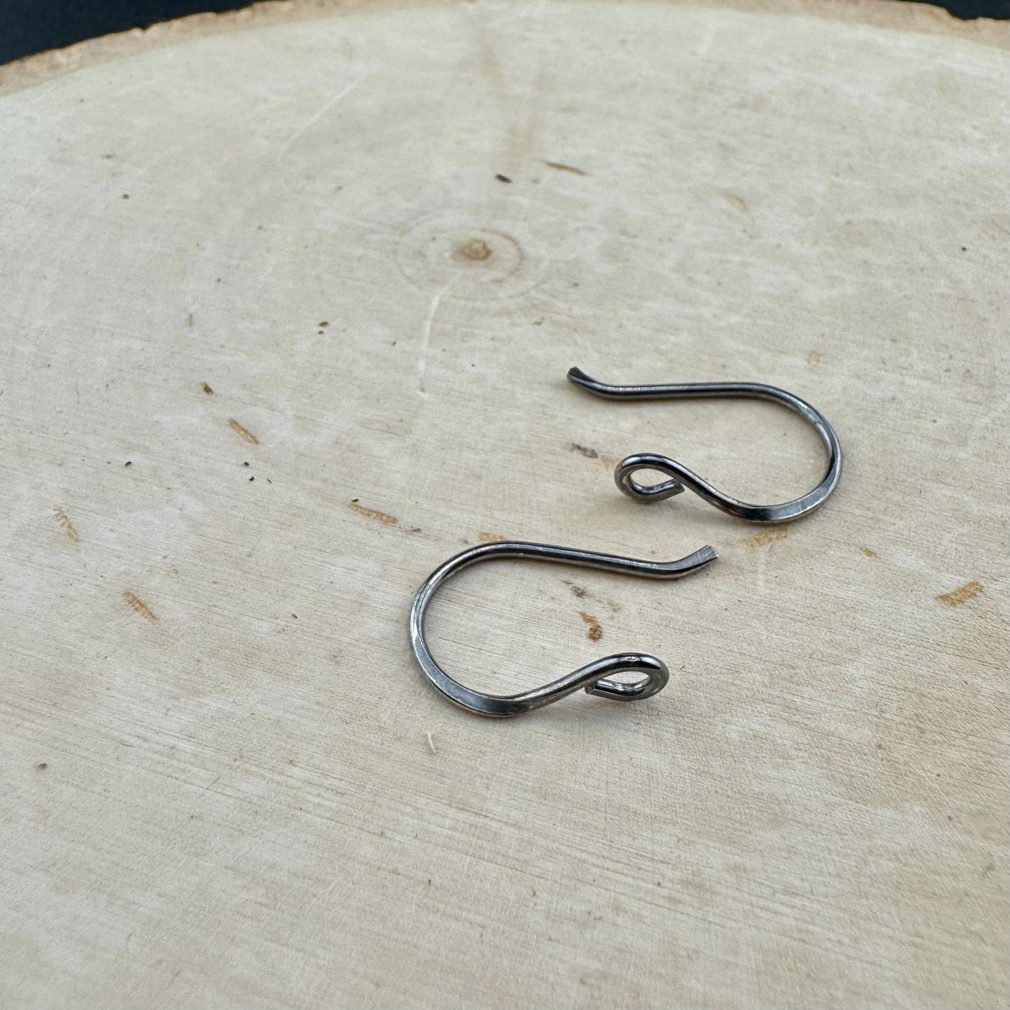 Genesis: 18 Gauge Side Hook Sterling Silver Ear Wires, Shiny or Oxidized Finish, Jewelry Supply, 3/4-inch Drop