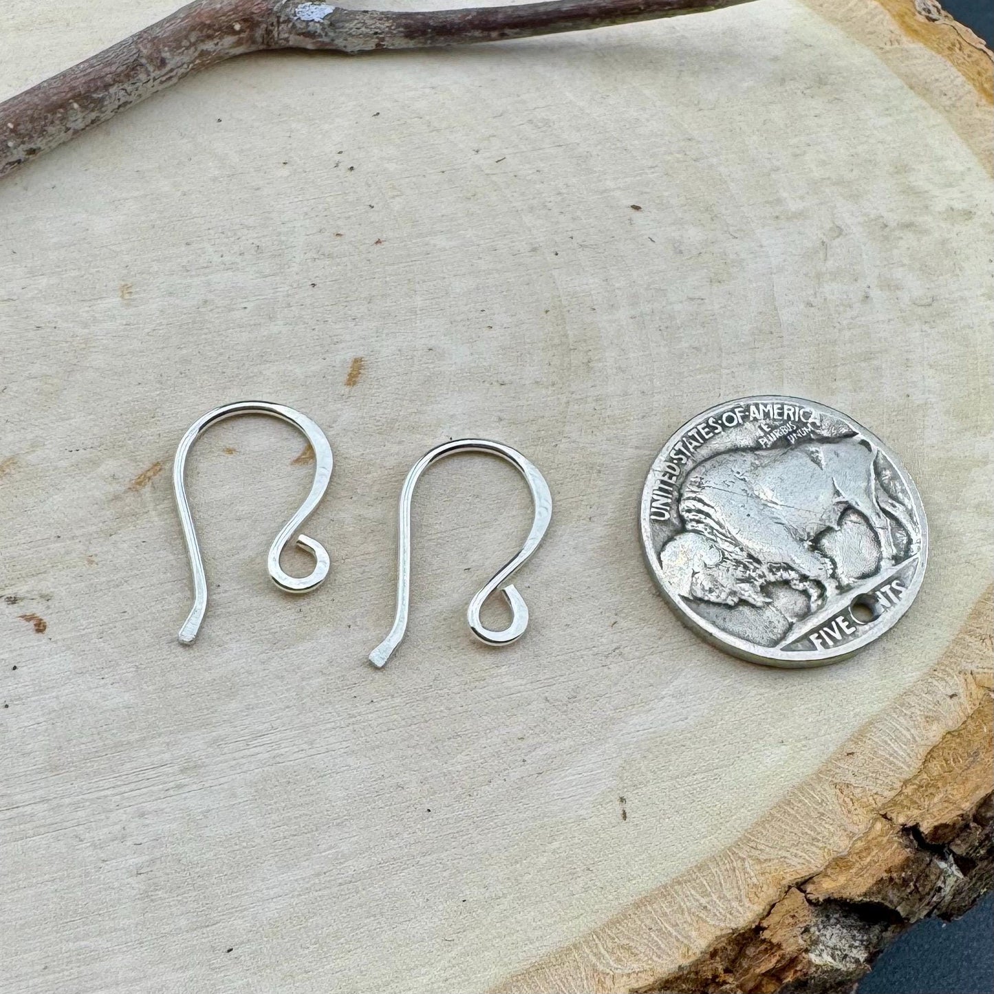 Sophie: 18 Gauge French Hook Sterling Silver Ear Wires, Shiny or Oxidized Finish - Jewelry Supply, 3/4-inch Drop
