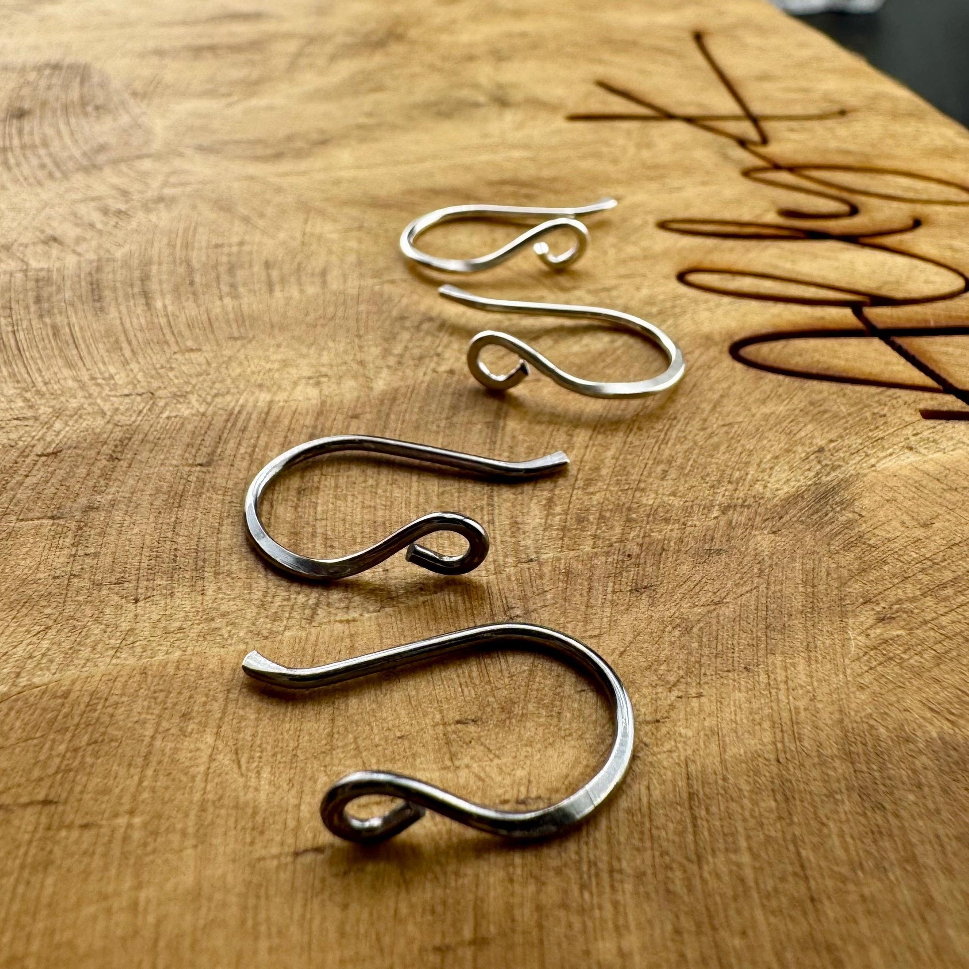 Sophie: 18 Gauge French Hook Sterling Silver Ear Wires, Shiny or Oxidized Finish - Jewelry Supply, 3/4-inch Drop