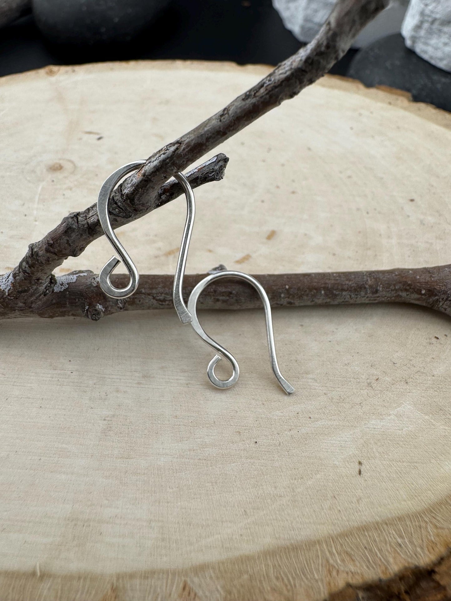 Sophie: 18 Gauge French Hook Sterling Silver Ear Wires, Shiny or Oxidized Finish - Jewelry Supply, 3/4-inch Drop