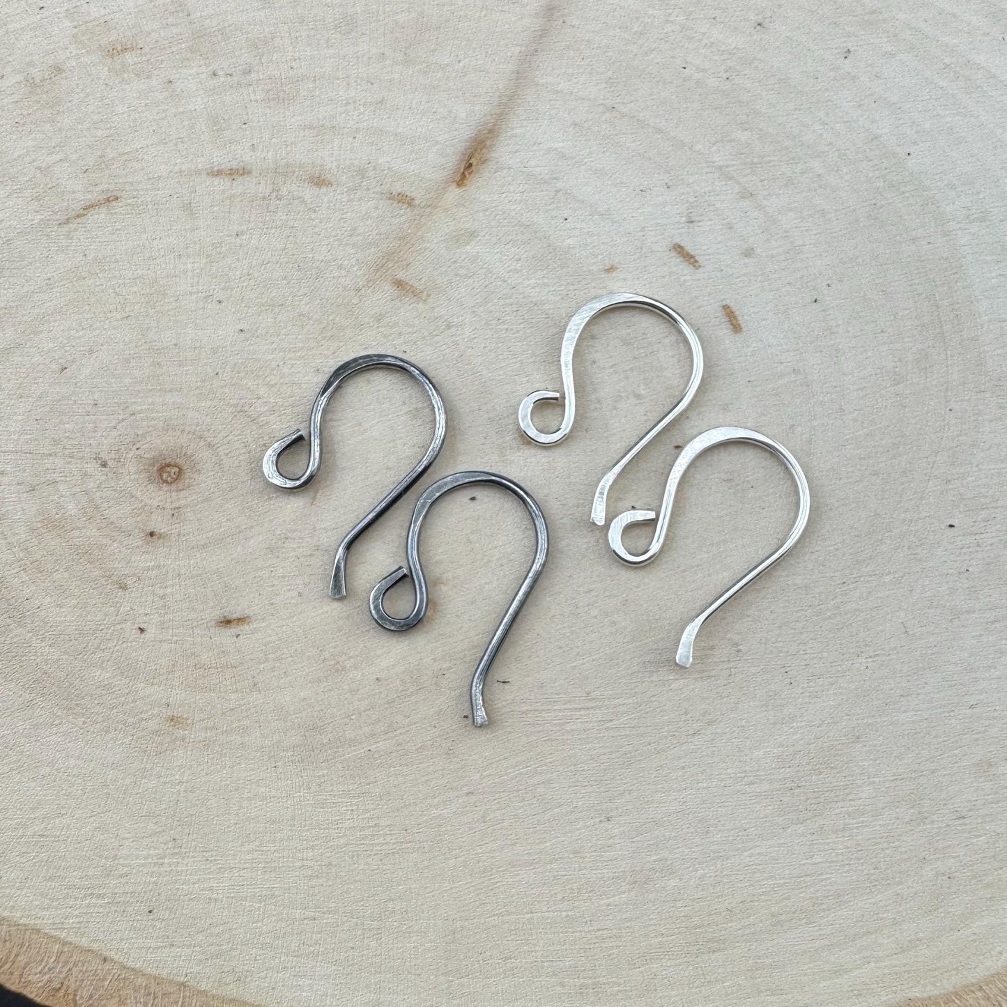 Sophie: 18 Gauge French Hook Sterling Silver Ear Wires, Shiny or Oxidized Finish - Jewelry Supply, 3/4-inch Drop