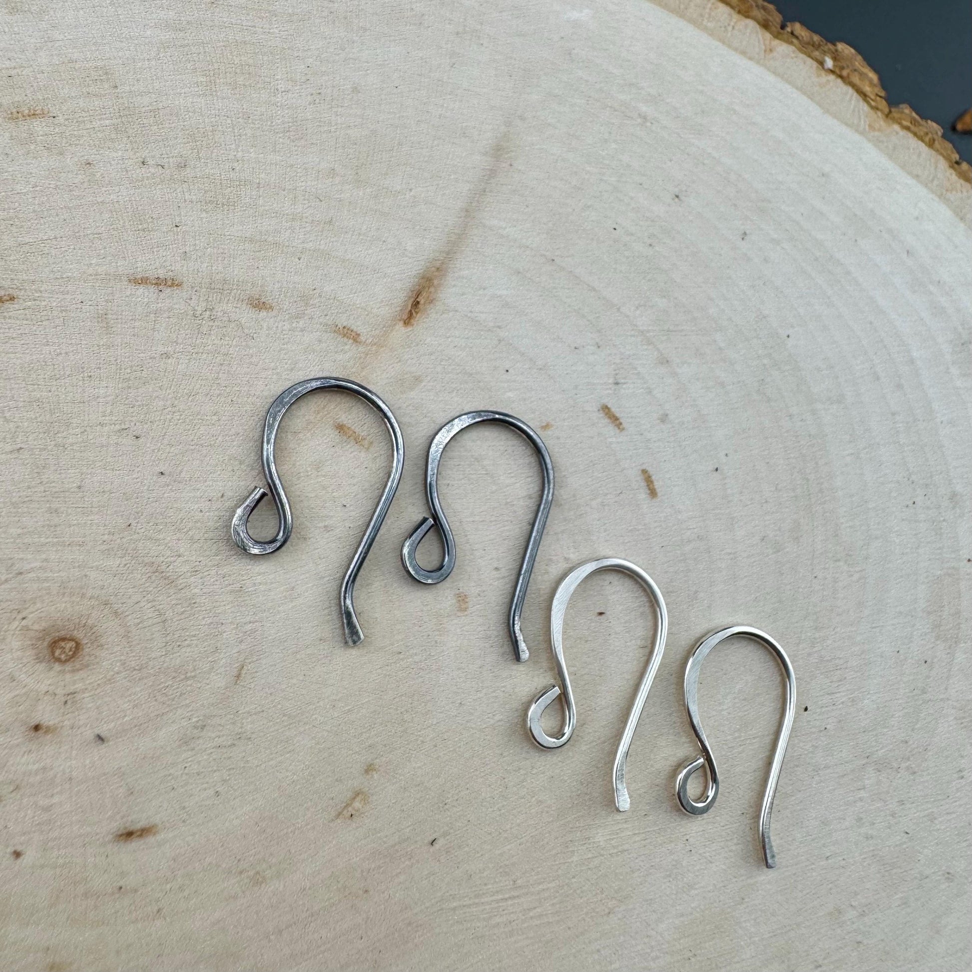Sophie: 18 Gauge French Hook Sterling Silver Ear Wires, Shiny or Oxidized Finish - Jewelry Supply, 3/4-inch Drop
