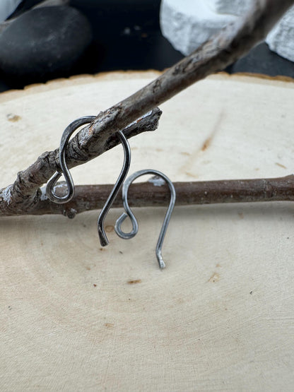 Sophie: 18 Gauge French Hook Sterling Silver Ear Wires, Shiny or Oxidized Finish - Jewelry Supply, 3/4-inch Drop