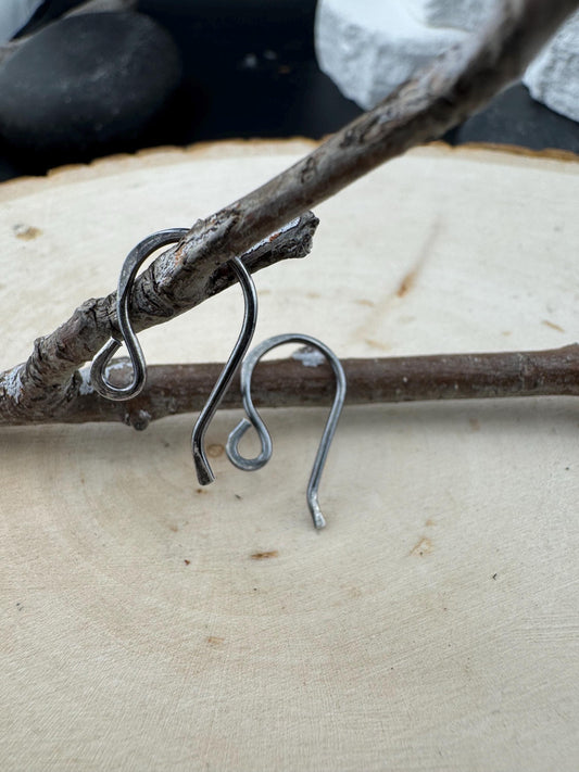 Sophie: 18 Gauge French Hook Sterling Silver Ear Wires, Shiny or Oxidized Finish - Jewelry Supply, 3/4-inch Drop