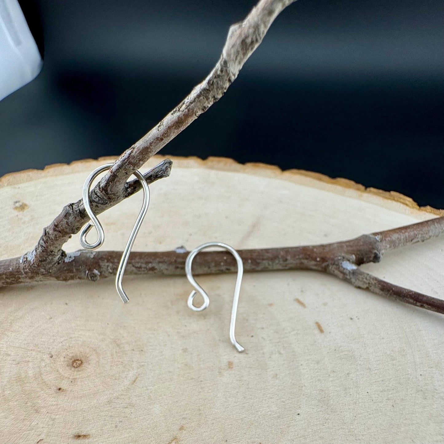 Sophie1 18 Gauge French Hook Sterling Silver Ear Wires, Shiny or Oxidized Finish - Jewelry Supply, 1 inch Drop