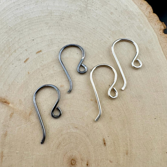 Sophie1 18 Gauge French Hook Sterling Silver Ear Wires, Shiny or Oxidized Finish - Jewelry Supply, 1 inch Drop