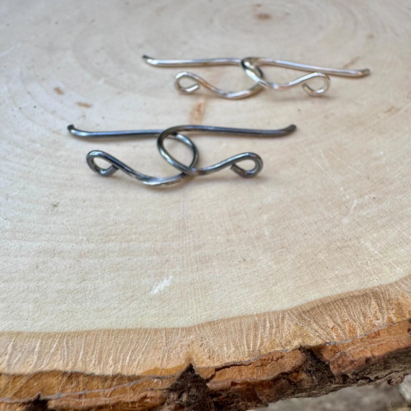 18 Gauge Hand-Forged Sterling Silver Ear Wires – Side Hook, 1-Inch Drop