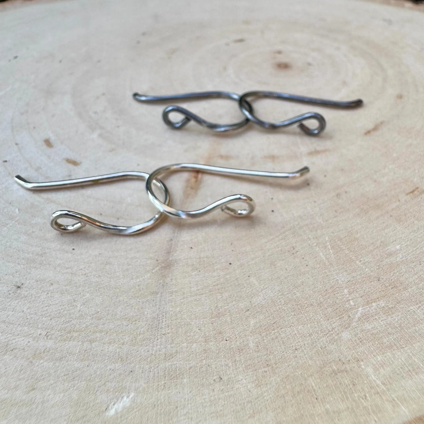 18 Gauge Hand-Forged Sterling Silver Ear Wires – Side Hook, 1-Inch Drop