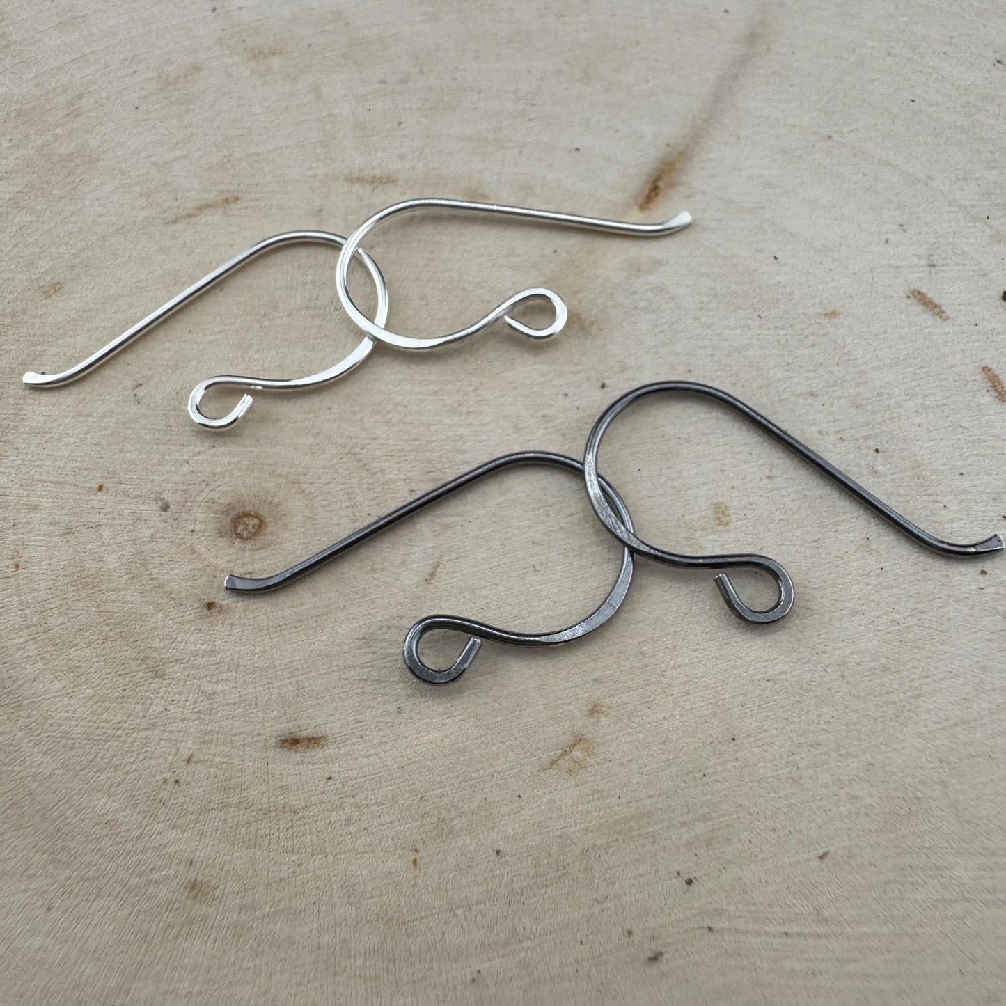 Legacy 20 Gauge French Sterling Silver Ear Wires, Handmade 20g Hooks, Shiny or Oxidized, Jewelry Supplies, 1 inch Drop