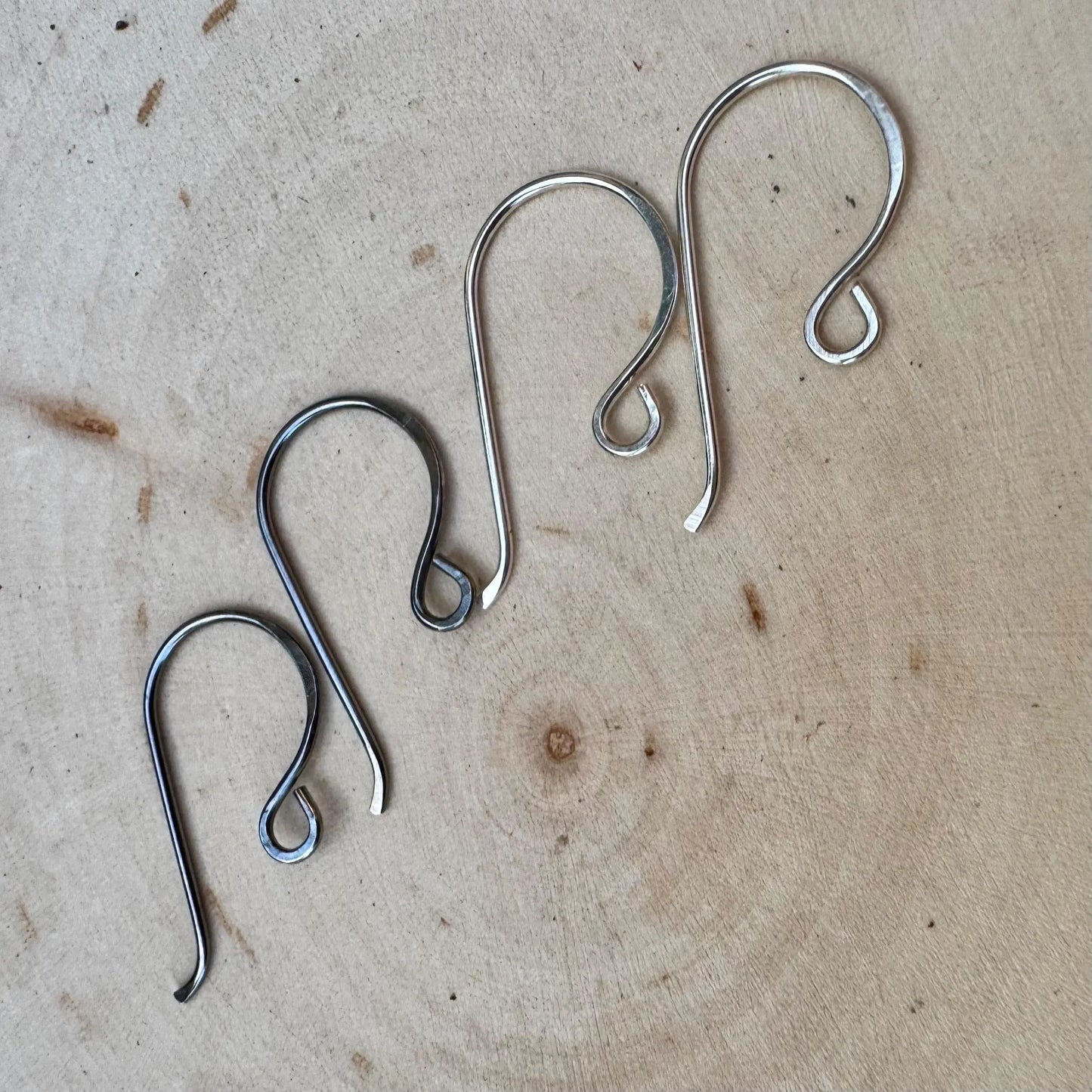 Legacy 20 Gauge French Sterling Silver Ear Wires, Handmade 20g Hooks, Shiny or Oxidized, Jewelry Supplies, 1 inch Drop