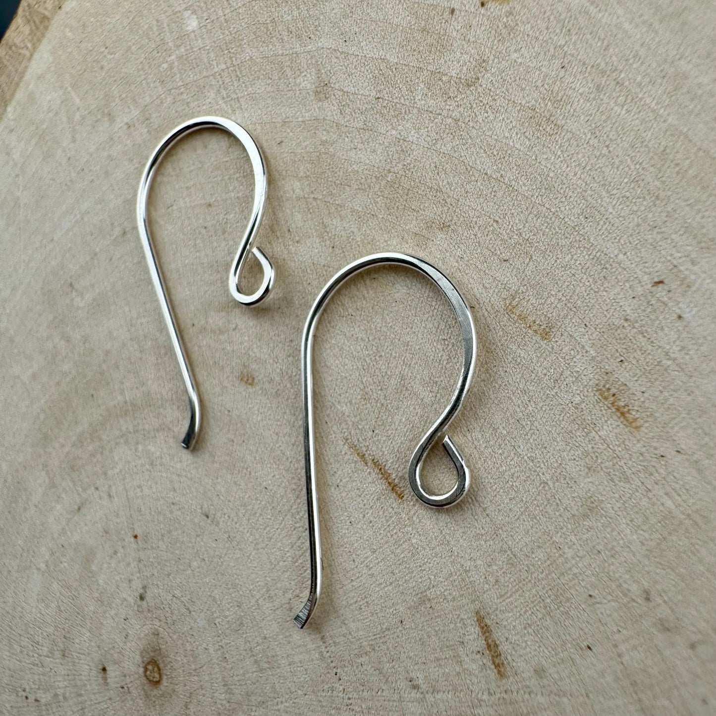 Legacy 20 Gauge French Sterling Silver Ear Wires, Handmade 20g Hooks, Shiny or Oxidized, Jewelry Supplies, 1 inch Drop