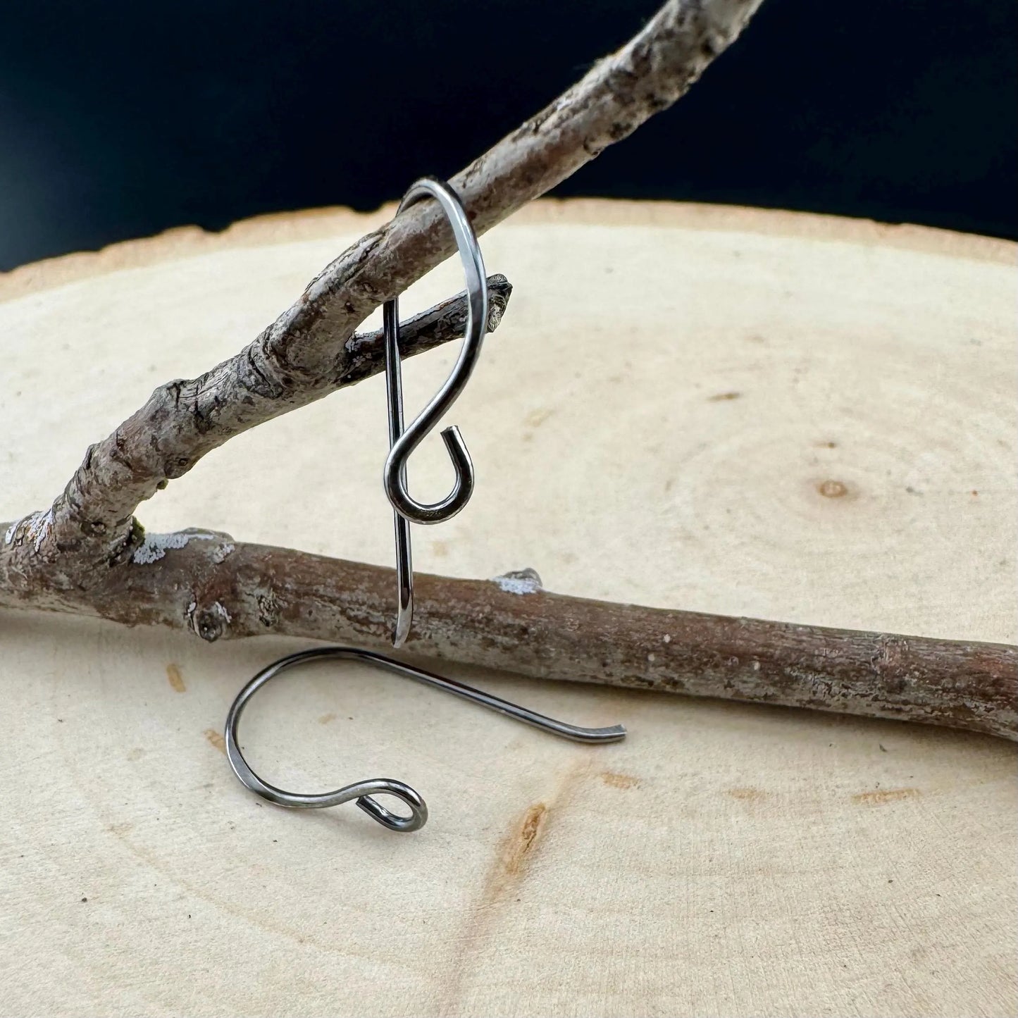 20 Gauge Handmade Sterling Silver Ear Wires – Side Hook, 1-Inch Drop