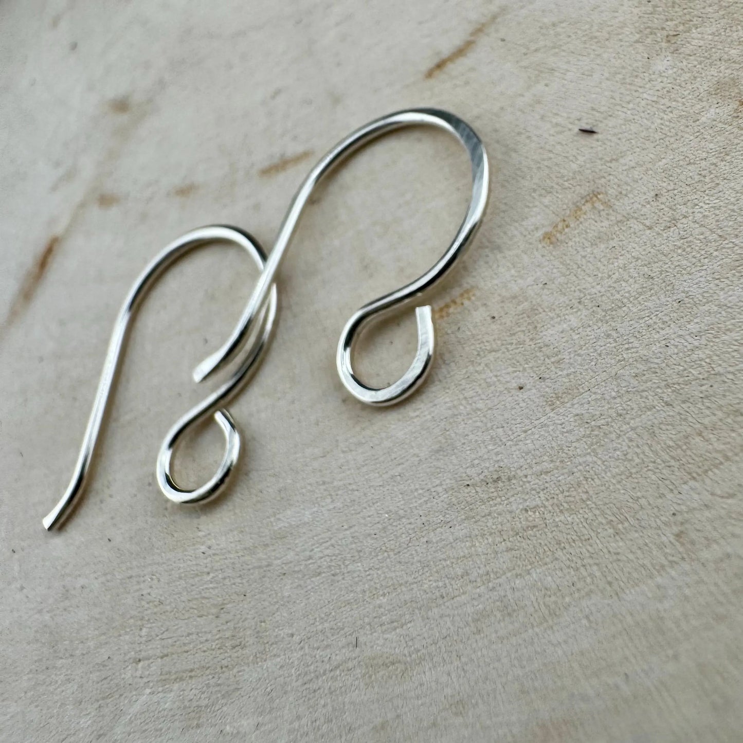 Modern 20 Gauge French Sterling Silver Ear Wires, 20g Hooks, Oxidized or Shiny Finish - Handmade Ear Wires, 3/4-inch Drop