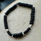Stretch Onyx Bracelet with Sterling Silver, Stretch Bracelet, Natural Gemstone Jewelry, Handmade Bracelet