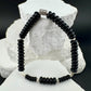 Stretch Onyx Bracelet with Sterling Silver, Stretch Bracelet, Natural Gemstone Jewelry, Handmade Bracelet