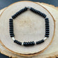 Stretch Onyx Bracelet with Sterling Silver, Stretch Bracelet, Natural Gemstone Jewelry, Handmade Bracelet