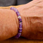 Stretch Amythyst Bracelet with Sterling Silver, Stretch Bracelet, Natural Gemstone Jewelry, Handmade Bracelet