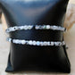 Rainbow Moonstone with Black Tourmaline Double Wrap Carbon Steel Memory Wire Bracelet, Gemstone Jewelry, Stretch Bracelet