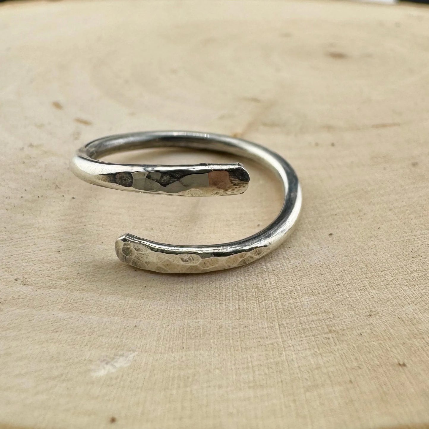 Minimal Style Bypass Coil Ring - Adjustable Thumb Sterling Silver Ring