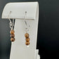 Sandalwood Tiger Skin Silver Earrings, Natural Gemstone Dangles, Sterling Silver Jewelry,