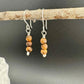 Sandalwood Tiger Skin Silver Earrings, Natural Gemstone Dangles, Sterling Silver Jewelry,