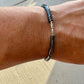 Hematite Beaded Bracelet, Sterling Silver Gemstone Bracelet, Unisex Bracelet