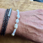 Elegant Mother of Pearl Gemstone Stretch Bracelet