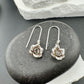 Sterling Silver Rose Charm Dangle Earrings, Star Drop Earrings, Silver Rose Earrings, Flower Jewelry