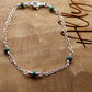 Sterling Silver Cable Chain with Turquoise Spacer Bracelet, Turquoise Jewelry, Unique Gemstone Bracelet