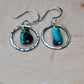 Raw Turquoise Pebble Nugget Earrings on Sterling Silver Circles, Turquoise Jewelry