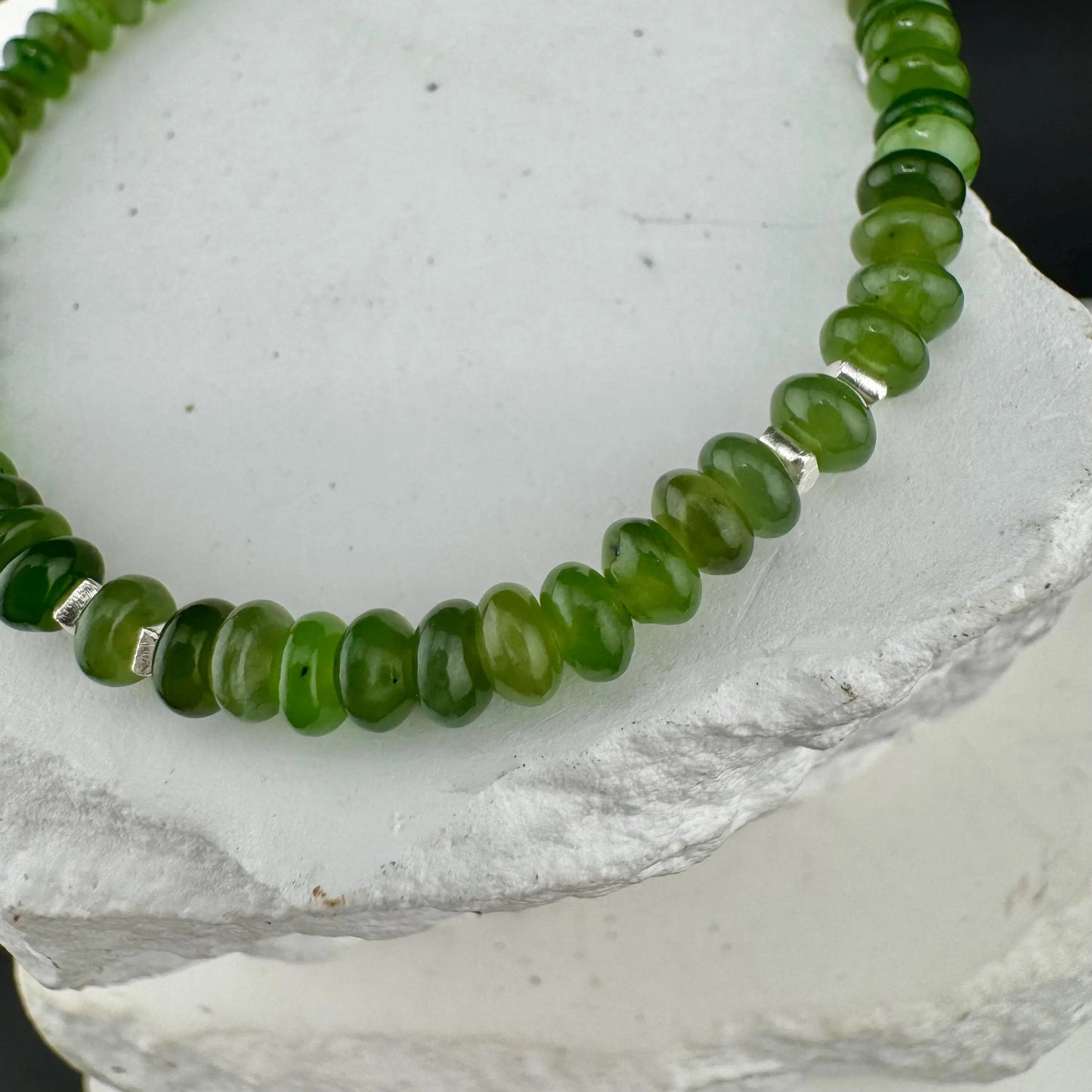 Stretch Russian Jade Bracelet, Stretch Beaded Bracelet, Natural Gemstone Jewelry, Handmade Bracelet