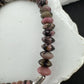 Stretch Black Pink Rhodonite Sterling Silver Bracelet, Stretch Bracelet, Natural Gemstone Jewelry, Handmade Bracelet