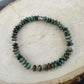 Stretch African Turquoise Sterling Silver Bracelet, Natural Gemstone Jewelry, Handmade Bracelet, Stretch Beaded Bracelet