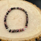 Stretch Black Pink Rhodonite Sterling Silver Bracelet, Stretch Bracelet, Natural Gemstone Jewelry, Handmade Bracelet