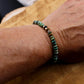 Stretch African Turquoise Sterling Silver Bracelet, Natural Gemstone Jewelry, Handmade Bracelet, Stretch Beaded Bracelet