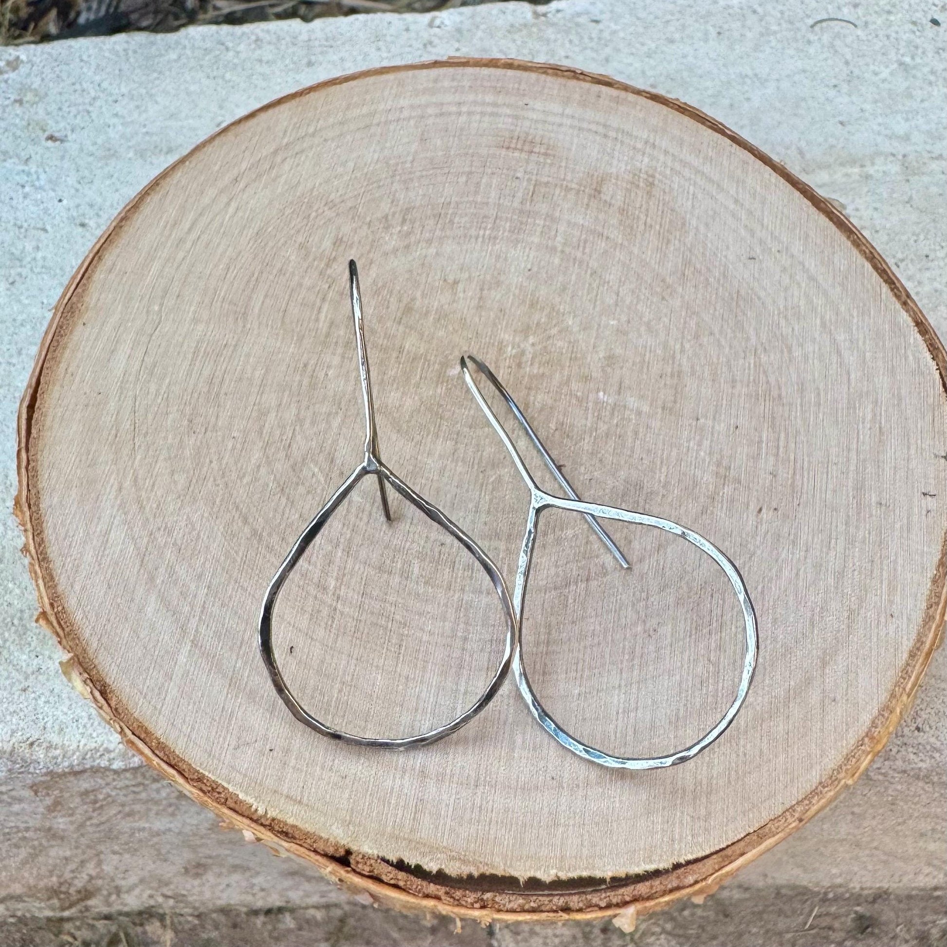 Sterling Silver Earrings, Handcrafted Smooth or Rope Design, Teardrop Sterling Silver Earrings