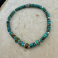 Stretch Kingman Turquoise Sterling Silver Stretch Bracelet, Natural Gemstone Jewelry, Turquoise Jewelry