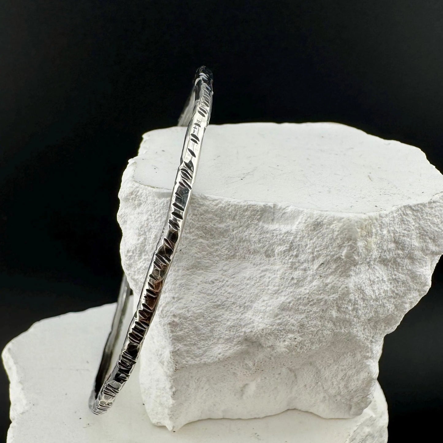 Hammered Sterling Silver Cuff Bracelet: Minimalist Handmade Jewelry