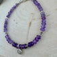 Purple Amethyst Sterling Silver Beaded Bracelet, Gemstone Bracelet