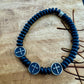Onyx Stretch Bracelet with Stainless Steel Crosses, Stretch Gemstone Jewelry
