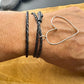 Handmade Sterling Silver Heart Pendant on Genuine Braided Leather Necklace